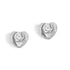 Jeweled Heart Stud Earrings - Clear/Silver